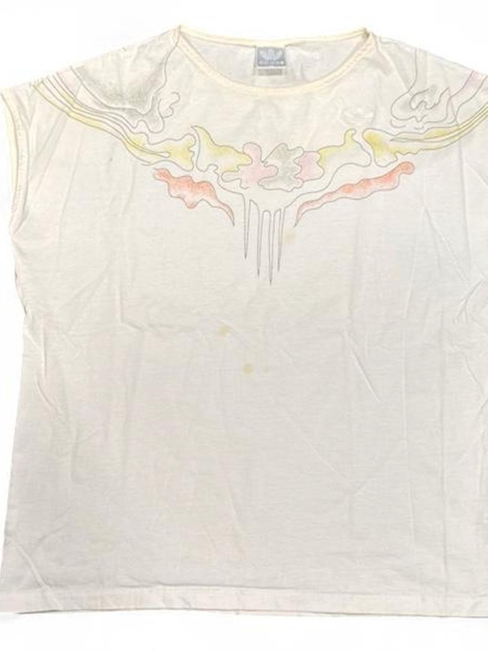 Vintage Adidas AOP Graphic White Cutoff Tee